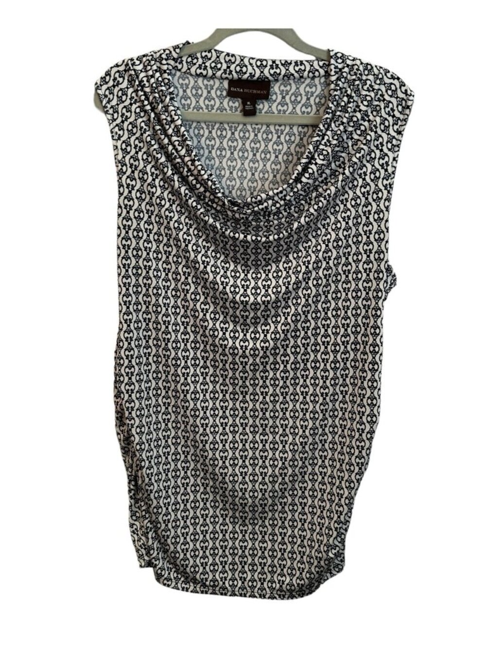 Dana Buchman Blouse Size XL Black White Sleeveless Women Top Blouse